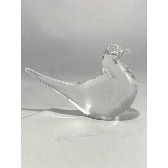Clear Art Glass Bird Handmade Long Tail - Picture 5 of 9